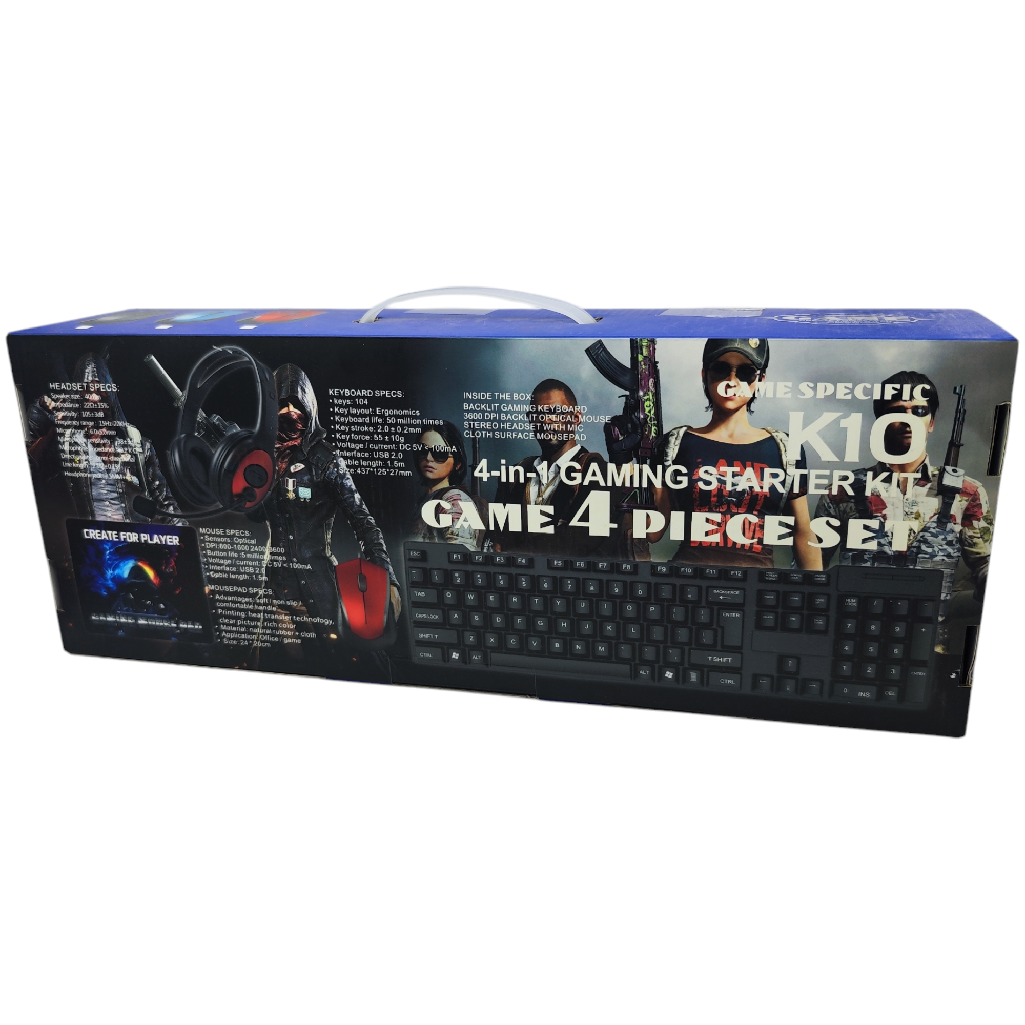 Set de teclado GAMER de 4 piezas k10,k30,k40