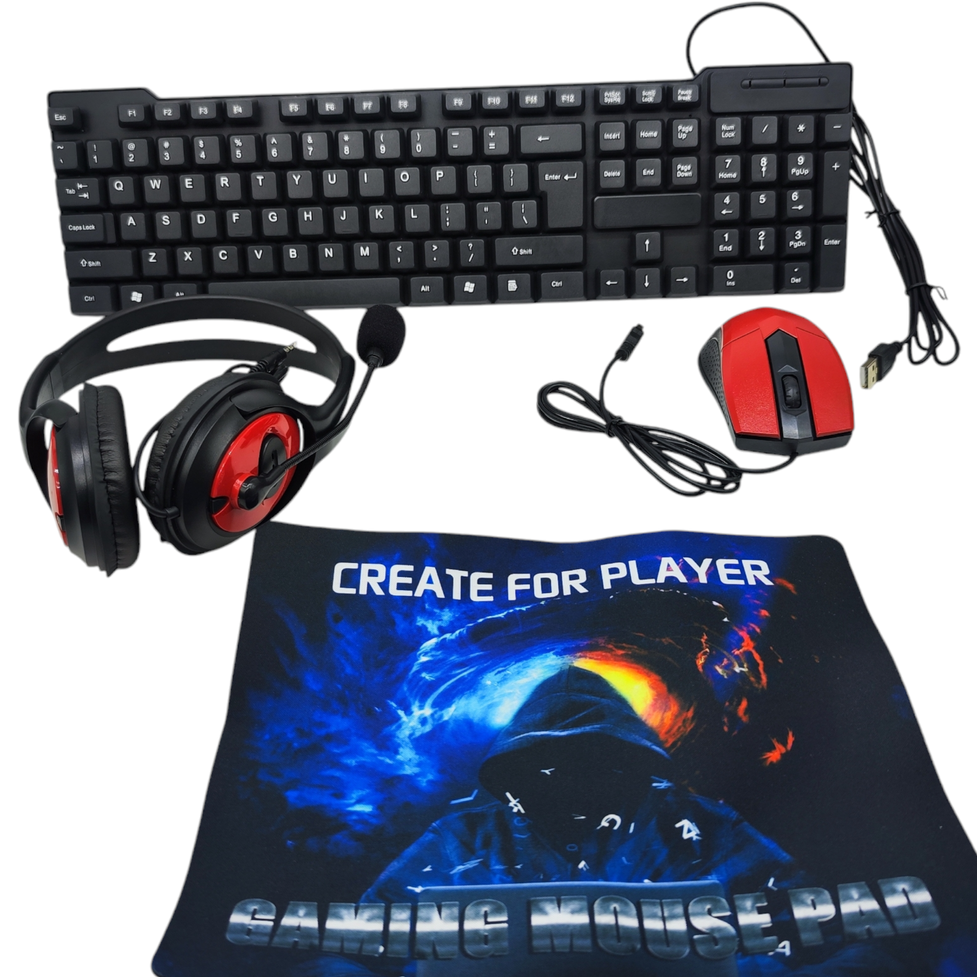 Set de teclado GAMER de 4 piezas k10,k30,k40